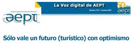 cabecero del boletín: Sólo vale un futuro (turístico) con optimismo