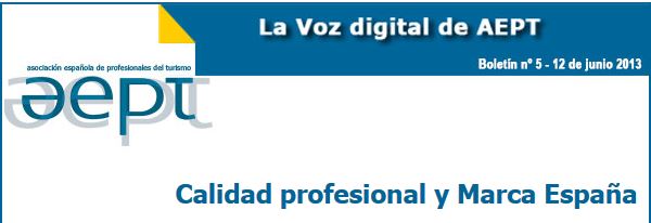 cabecero del boletín: Calidad profesional y Marca España