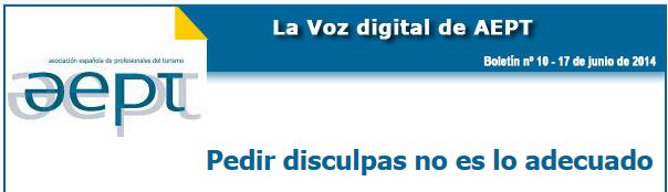 cabecero del boletín: Pedir disculpas no es lo adecuado