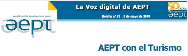 cabecero del boletín: AEPT con el Turismo