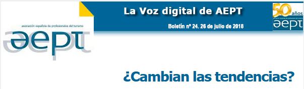 cabecero del boletín: AEPT con el Turismo