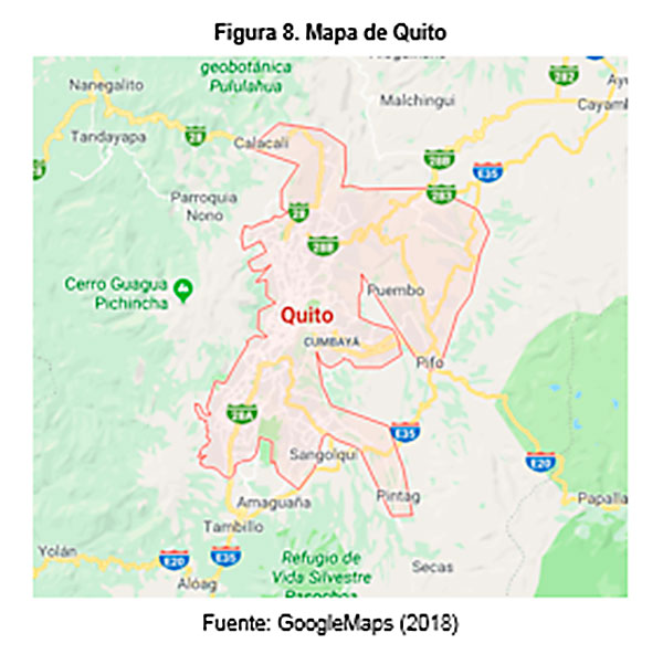 Mapa de Quito