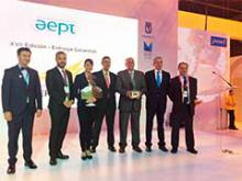 Representantes del Ayuntamiento de Madrid y de AEPT con los premiados